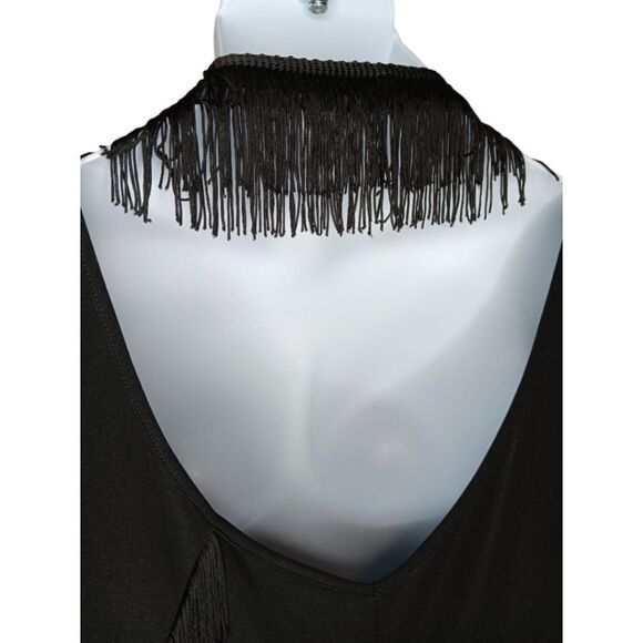 Lane Bryant Black Flapper Style Fringe Dress 20 - Picture 6 of 13